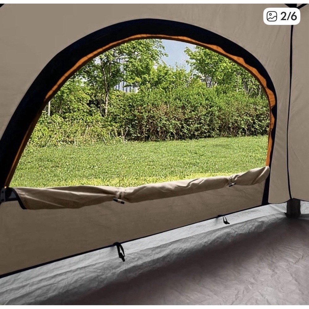 New 2 Person Tent Orange And Tan Dome‎ Shelter Outdoor Camping Size 84"x60" - Picture 3 of 7